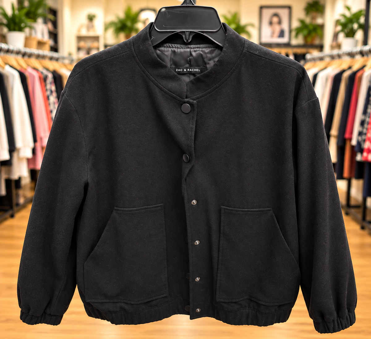 Zac & Rachel Black Bomber Jacket