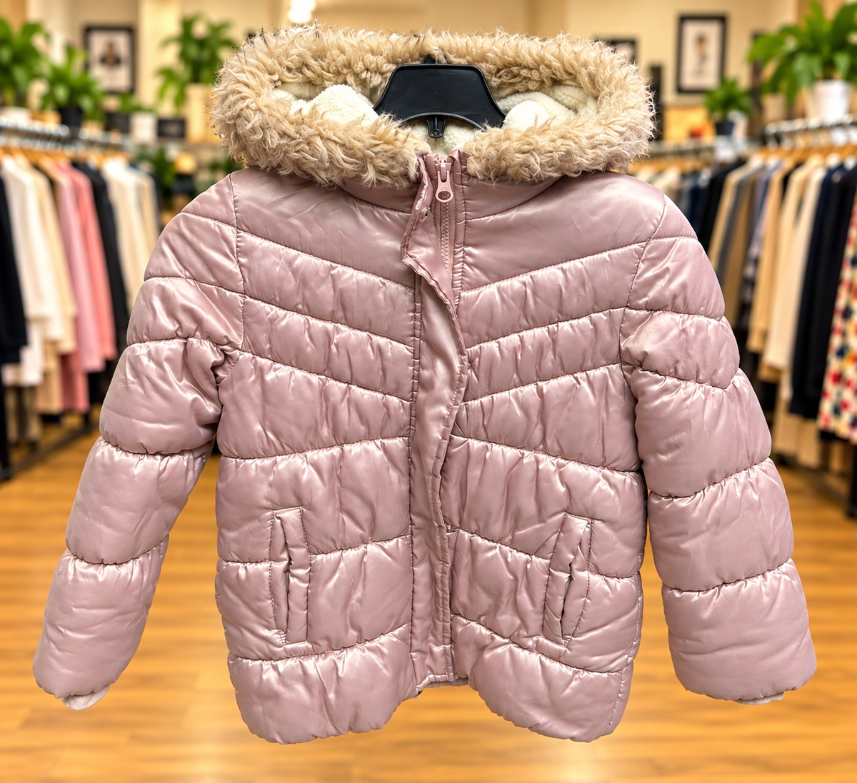 OshKosh B'gosh Girls' Pink Puffer Jacket – Size 7