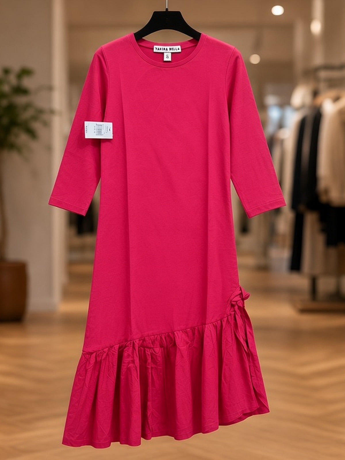 Yakira Bella Noa Dress Pink with Ruffle Hem