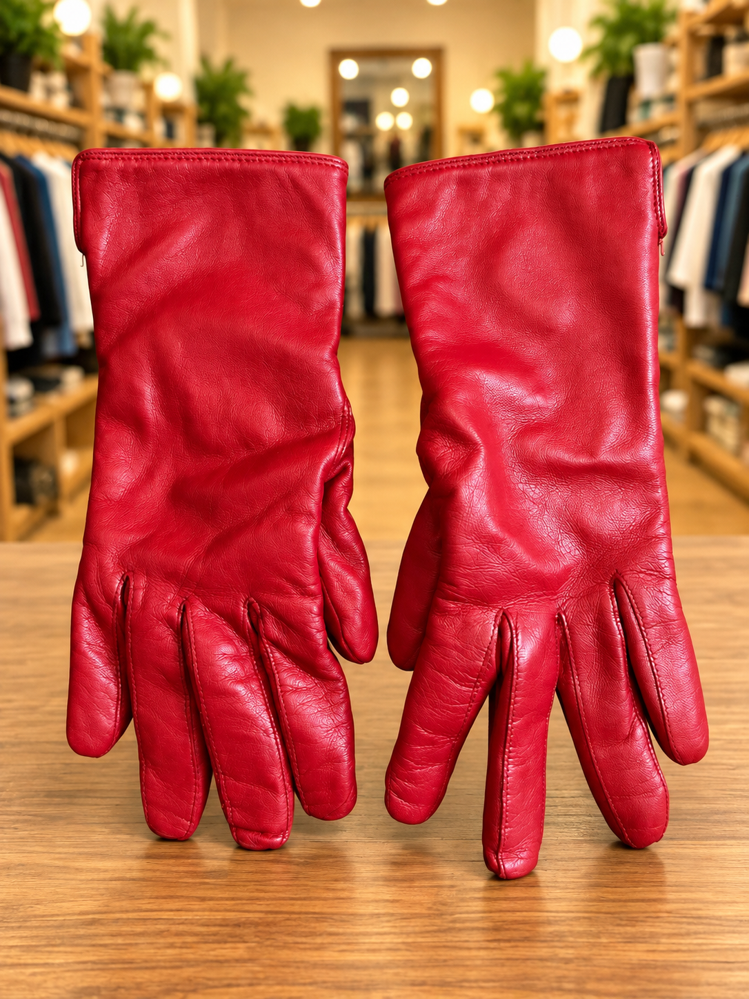 Coach Red Leather Gloves — Size 7½