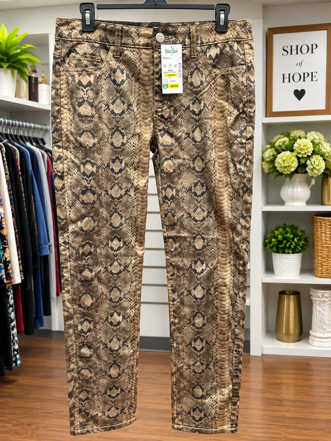 Snakeskin Print Pants – Size 32