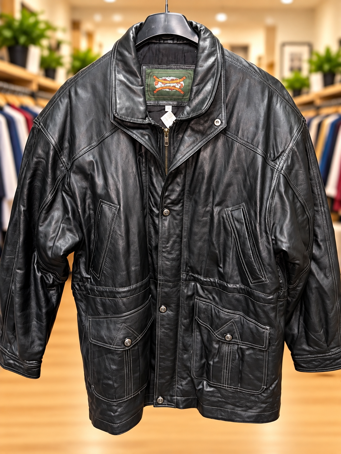 Vintage Excelled Black Leather Jacket – Size XL
