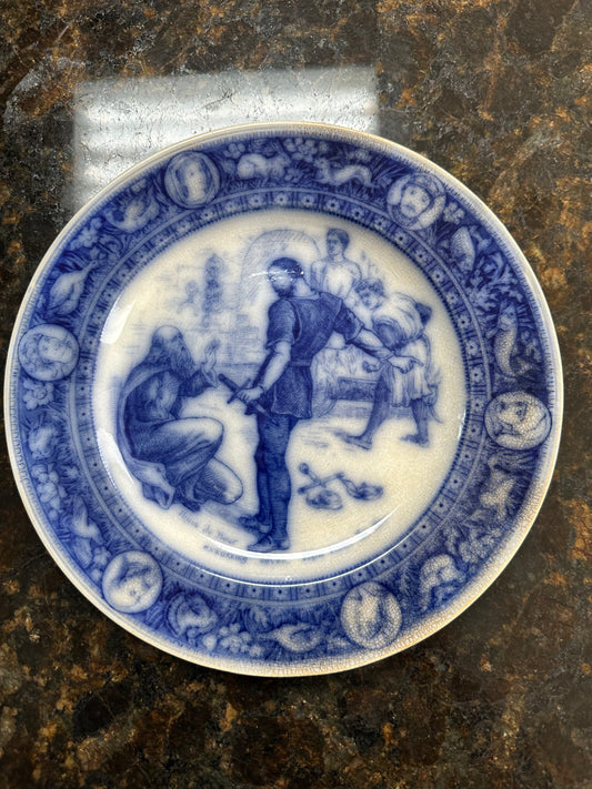 Blue Transferware Decorative Plate – Scenic Pattern