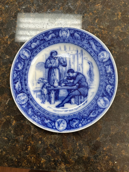 Blue Transferware Decorative Plate – Scenic Pattern (Variant 2)