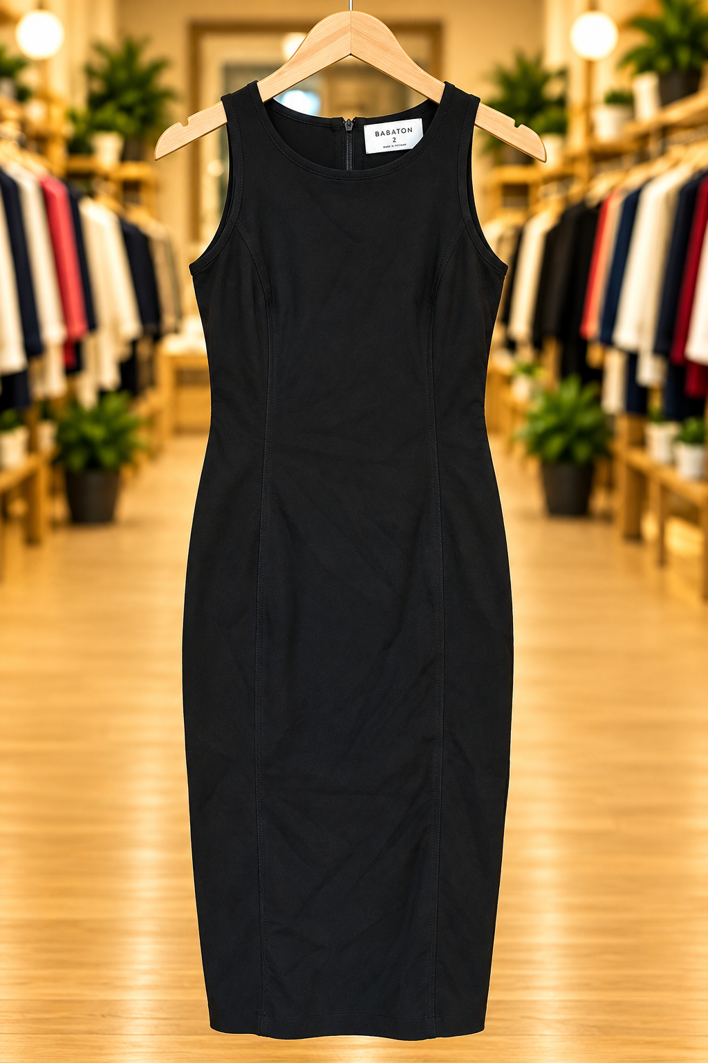 Babaton Black Sleeveless Fitted Dress — Size 2