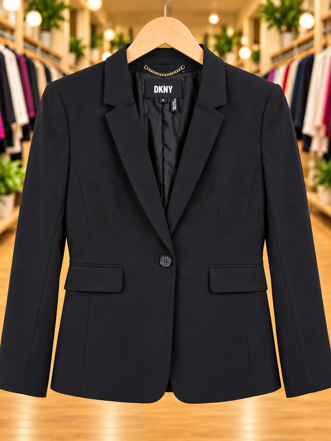 DKNY Black Tailored Blazer — Size 12