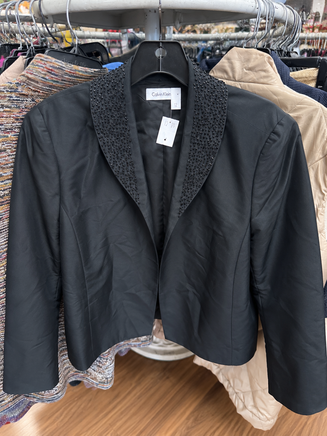 Calvin Klein Black Embellished Blazer – Size 12