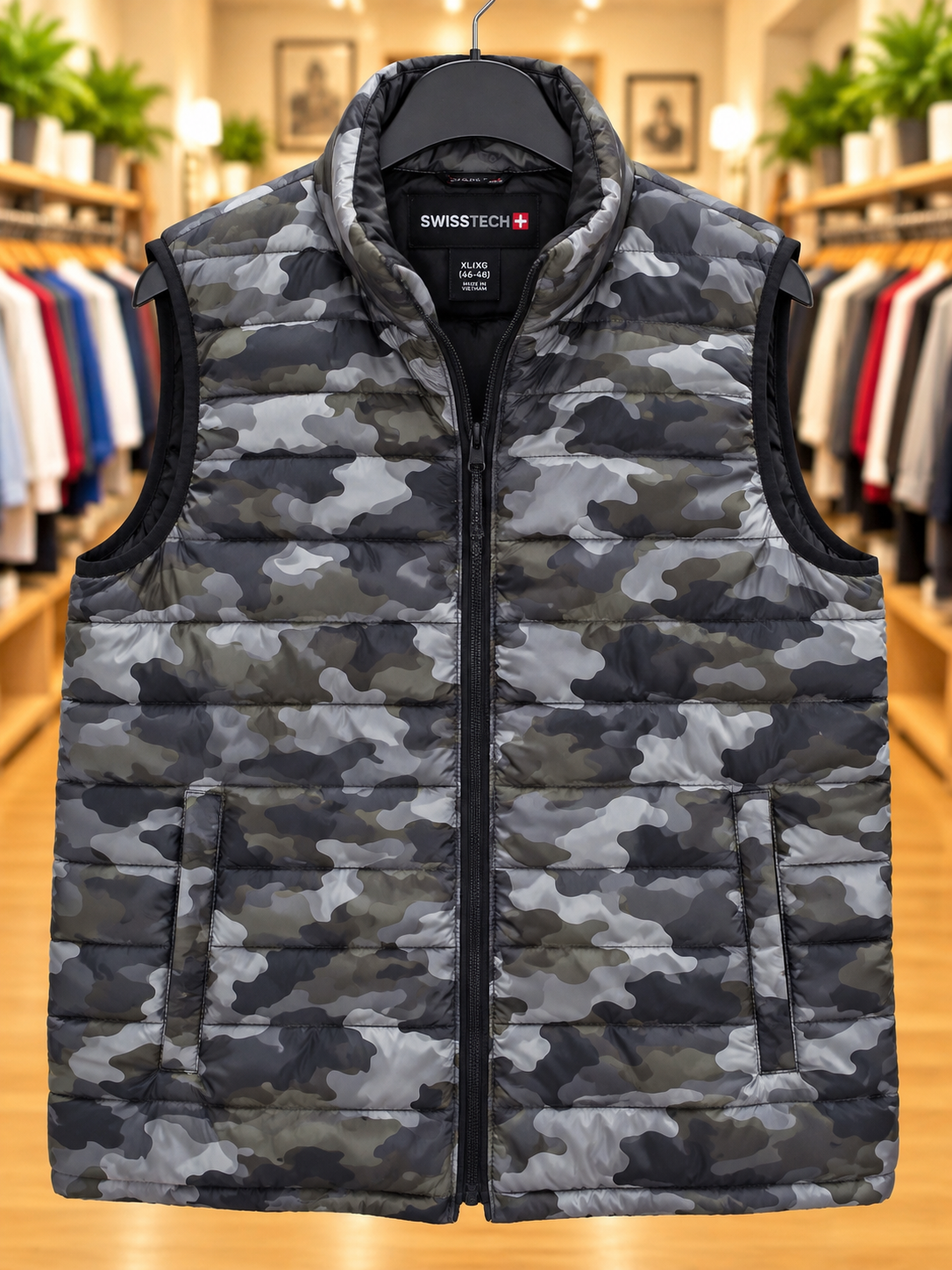 SwissTech Camouflage Quilted Puffer Vest