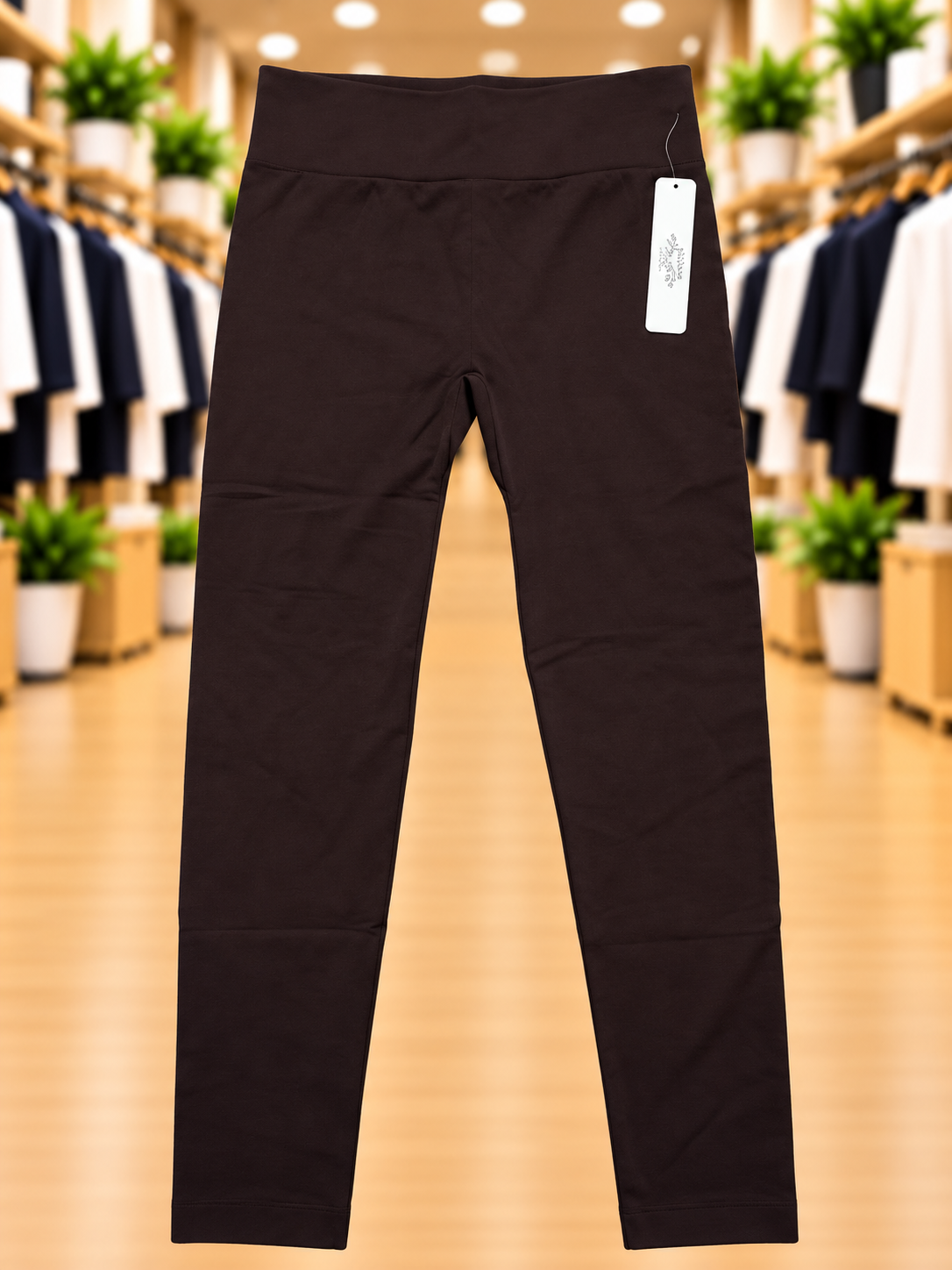 INDERO Dark Brown High-Waisted Leggings — Size L/XL