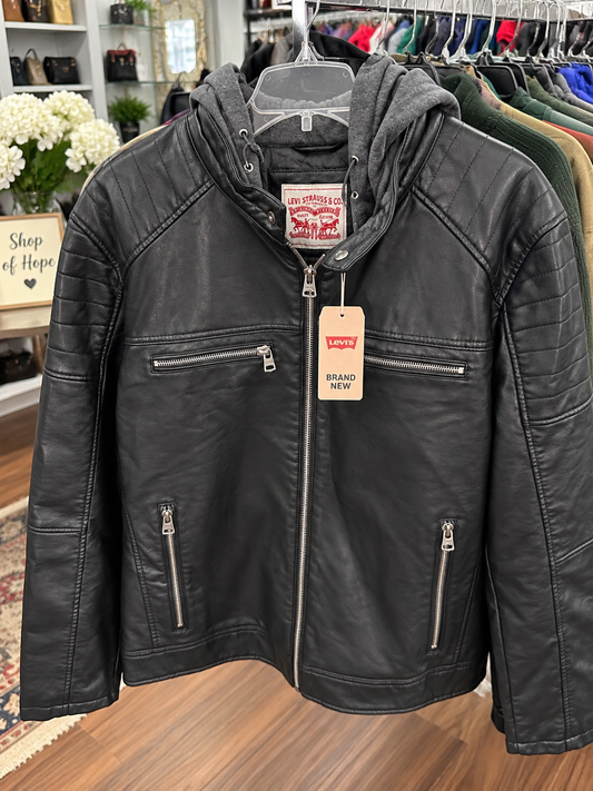 Levi Strauss & Co. Black Hooded Moto Jacket – Brand New