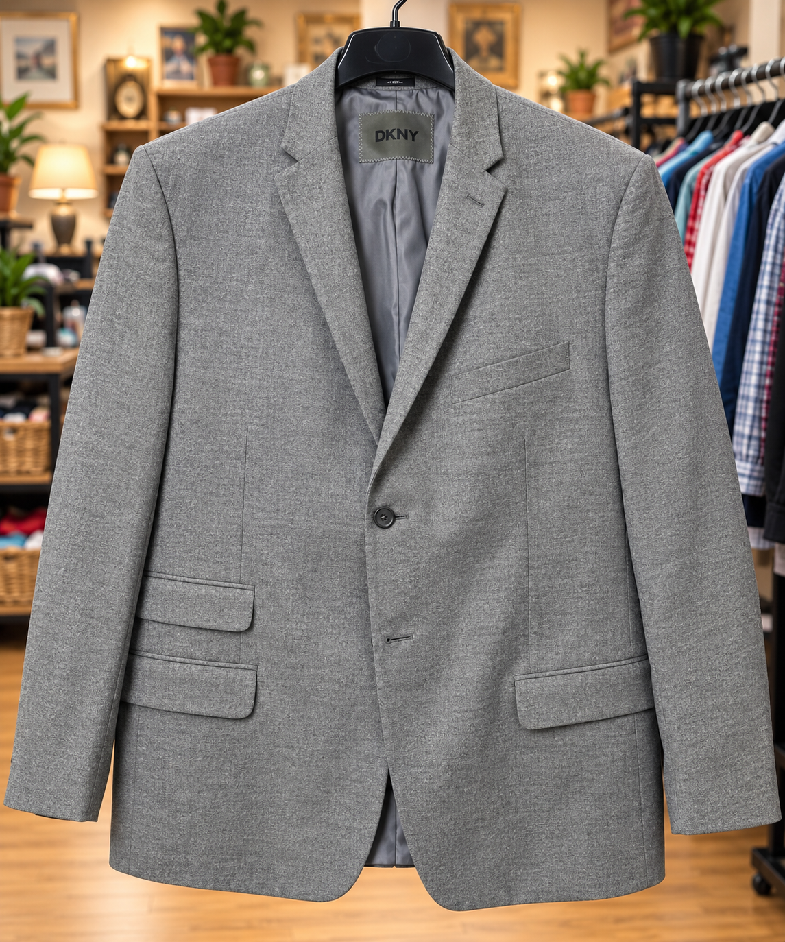 DKNY Men’s Gray Blazer – Size 44R