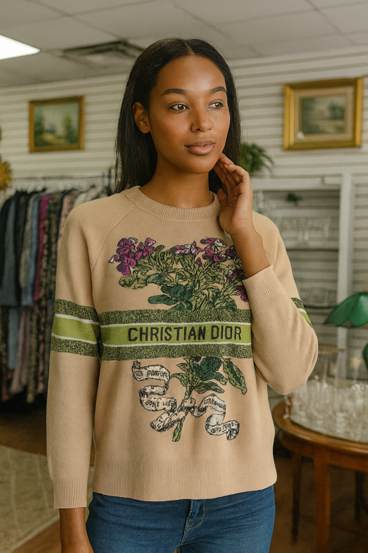 Dior Jardin d’Hiver Floral Intarsia Sweater