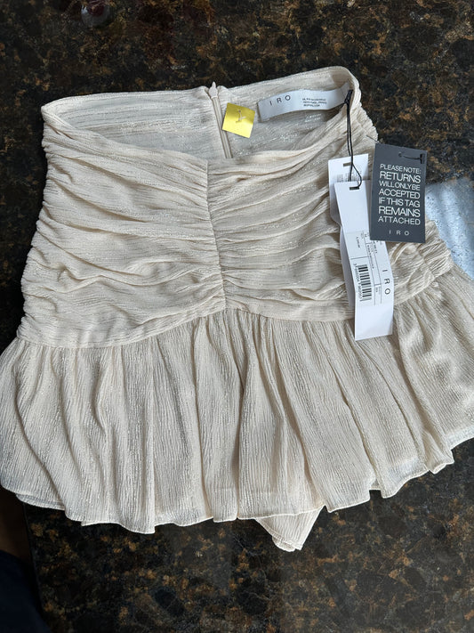 IRO Cream Ruched Mini Skirt – NWT