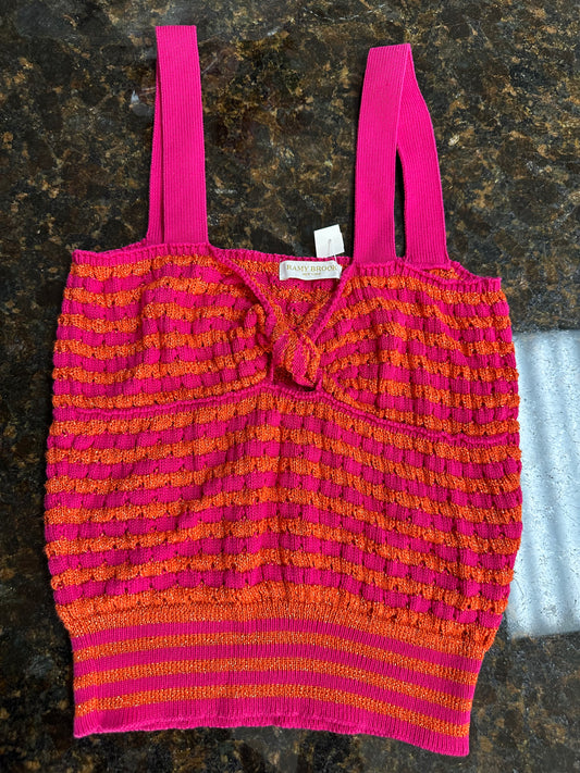 Ramy Brook Pink & Orange Textured Knit Tank Top